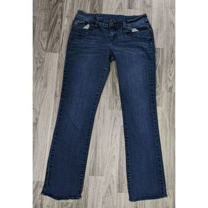 (3/$35) Delias Sz 9 / 10 Short Morgan Straight Leg Embroidered Denim Blue Jeans